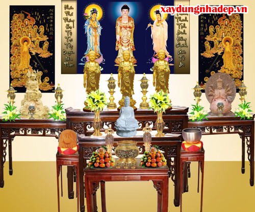bố tr&iacute; phong thủy b&agrave;n thờ